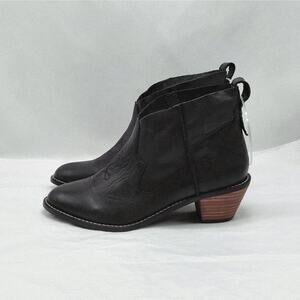 Kelsi Dagger Brooklyn Kamper Ankle Booties Womens 6.5 Black Western Cowgirl Boot
